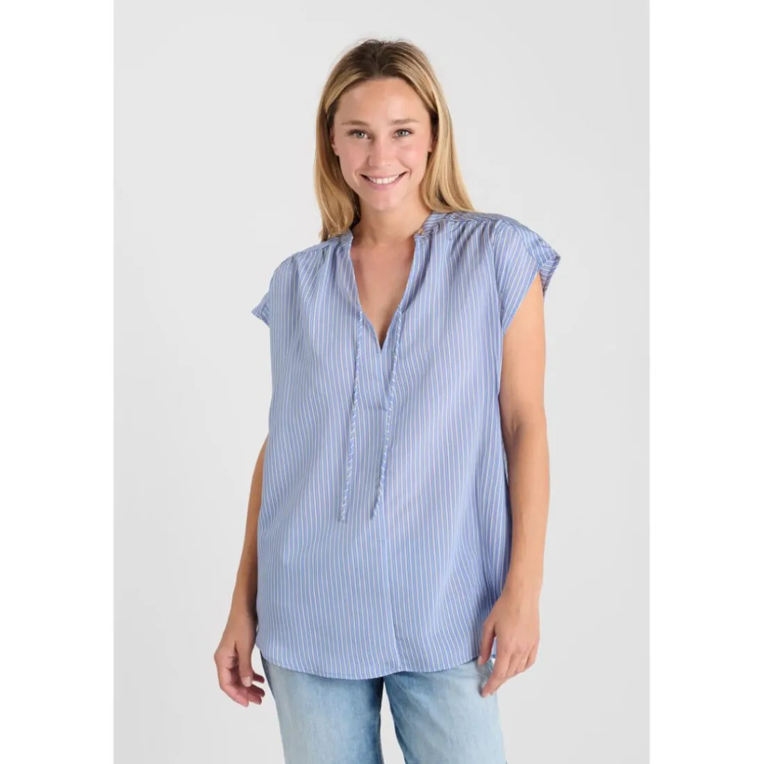 Top HANNON bleu en viscose Pia