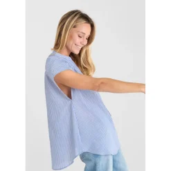 Top HANNON bleu en viscose Pia
