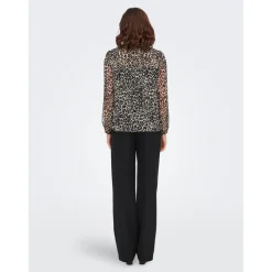 Top Imprimé all over Col en V Manches longues noir Jade