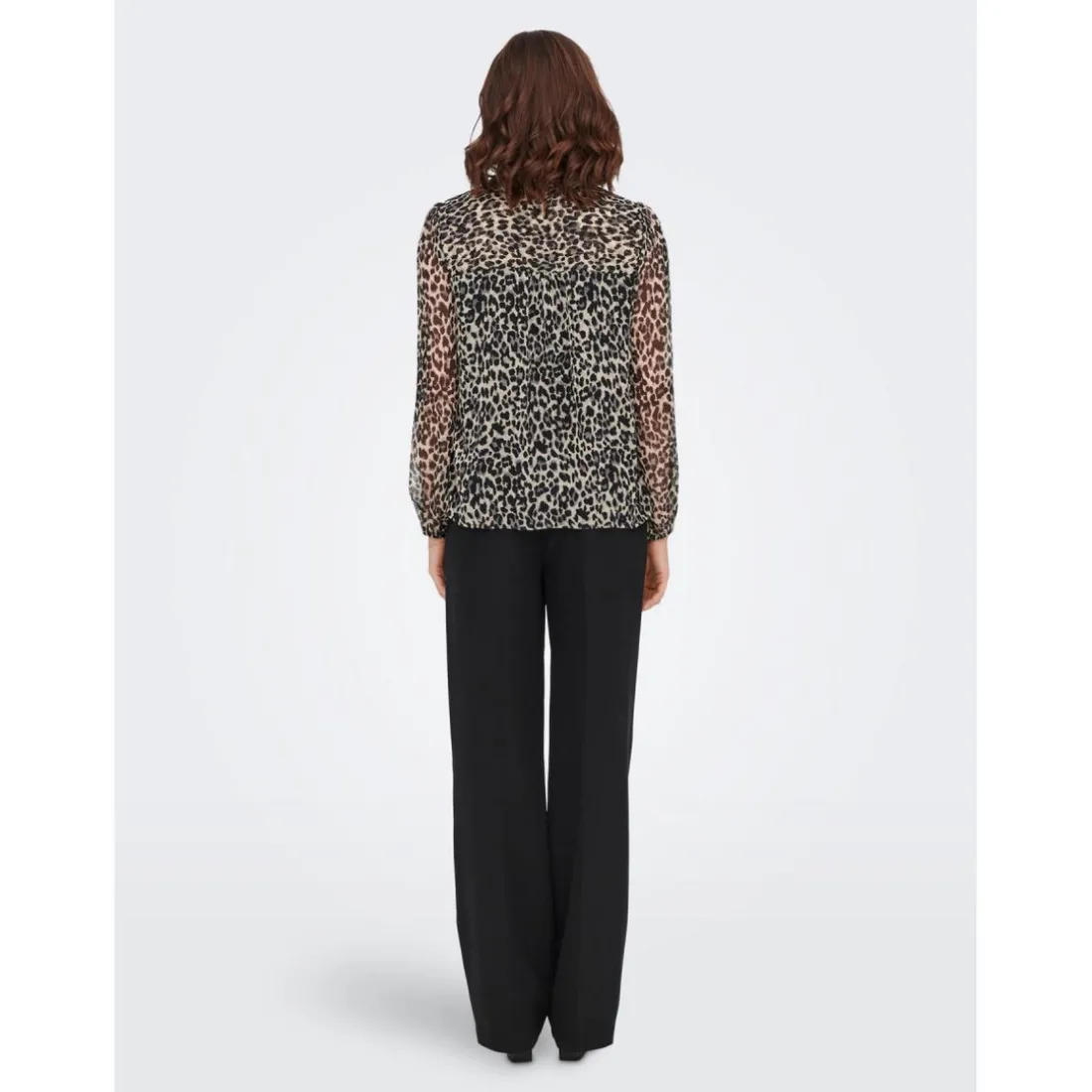 Top Imprimé all over Col en V Manches longues noir Jade