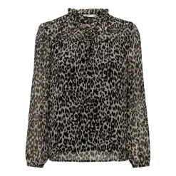 Top Imprimé all over Col en V Manches longues noir Jade