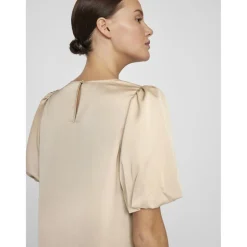 Top manches 2/4 en satin Viellette gris Willa