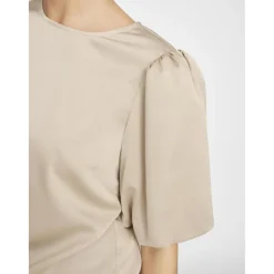Top manches 2/4 en satin Viellette gris Willa