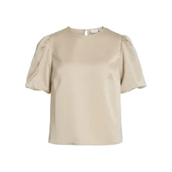 Top manches 2/4 en satin Viellette gris Willa