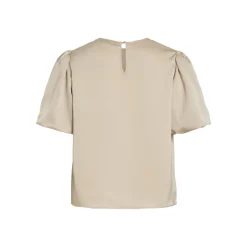 Top manches 2/4 en satin Viellette gris Willa