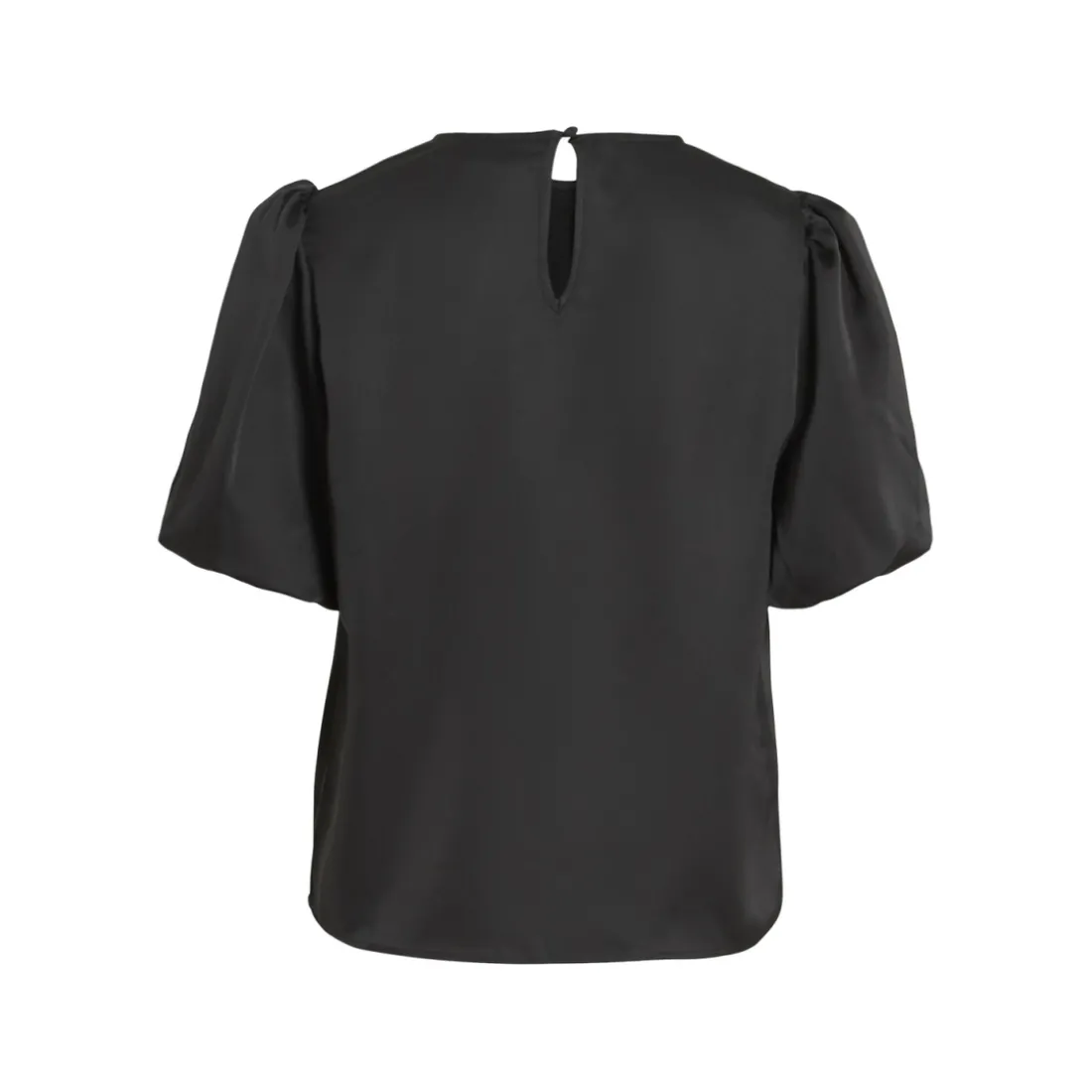 Top manches 2/4 en satin Viellette noir Uma