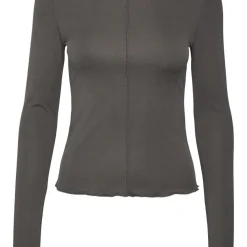 Top manches longues en lyocell Maggie pavement marron Willa