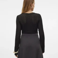 Top manches longues en polyester recyclé Shelby noir Ula