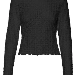 Top manches longues en polyester recyclé Shelby noir Ula