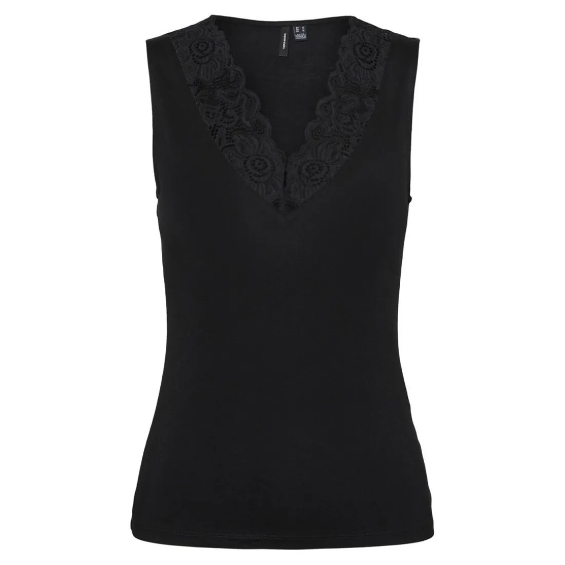 Top Regular Fit Col en V Sans manches noir Hattie