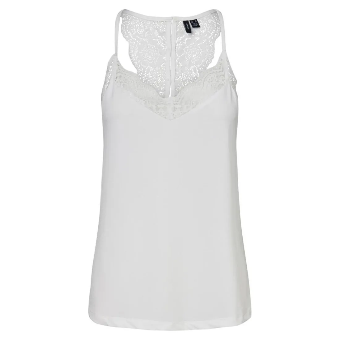 Top Regular Fit Col en V Sans manches Longueur regular blanc