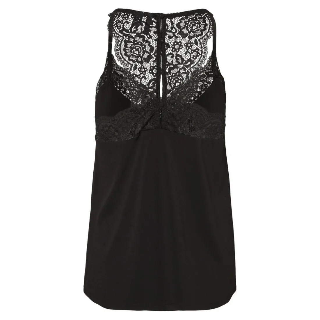 Top Regular Fit Col en V Sans manches Longueur regular noir
