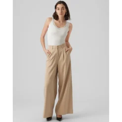 Top Tight Fit Col rond Sans manches Longueur regular blanc en viscose Lila