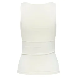 Tops Col en U Sans manches blanc