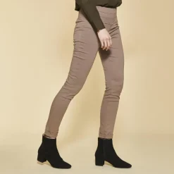 Tregging en twill élastique femme