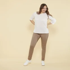Tregging en twill élastique femme
