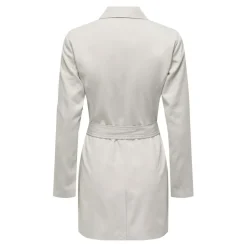 Trench coat long col à revers gris clair Tara
