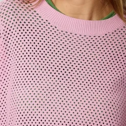 T-shirt ajouré rose Femme LEORE violet en coton