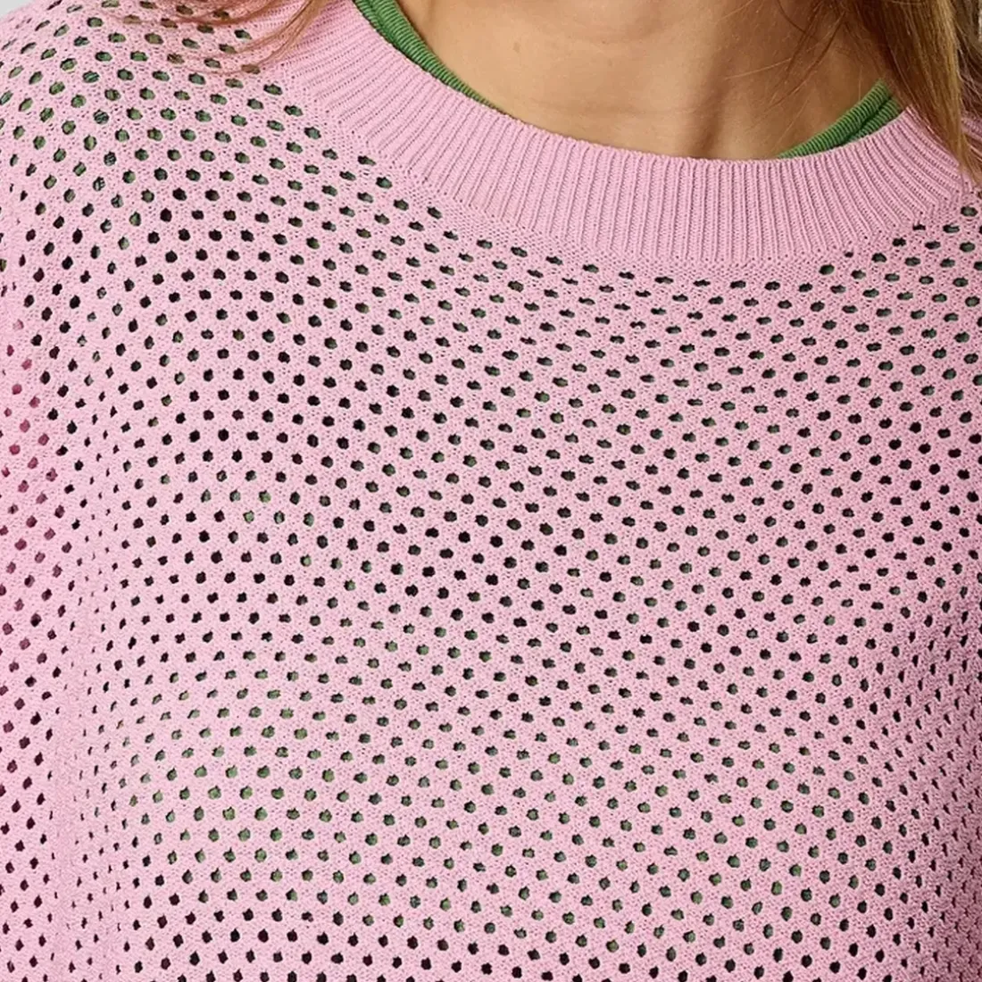 T-shirt ajouré rose Femme LEORE violet en coton