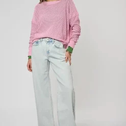 T-shirt ajouré rose Femme LEORE violet en coton