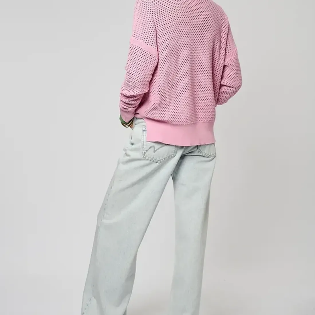 T-shirt ajouré rose Femme LEORE violet en coton