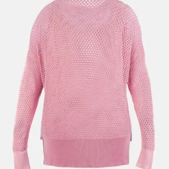 T-shirt ajouré rose Femme LEORE violet en coton