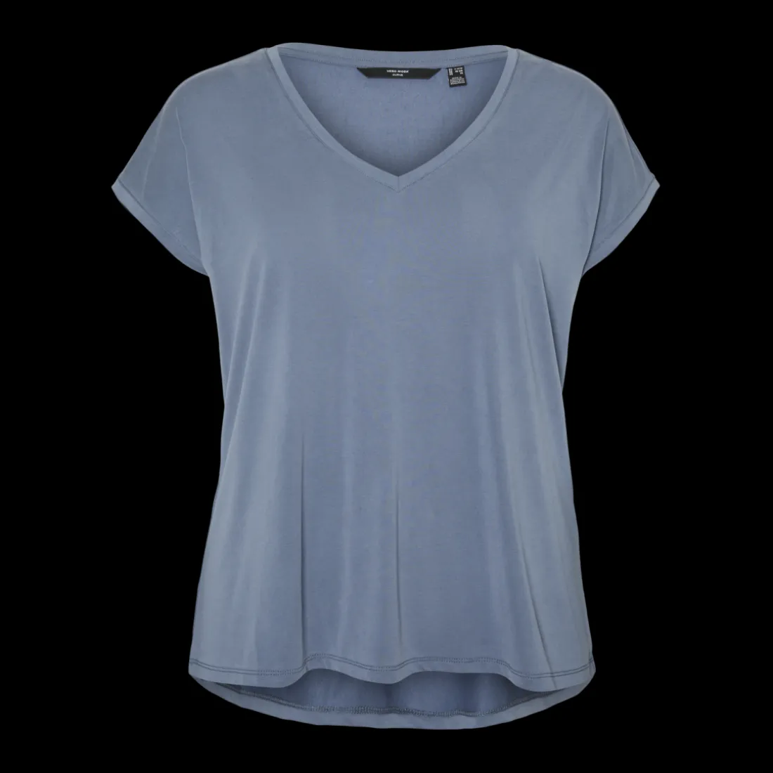 T-shirt col en v manches courtes bleu Sam
