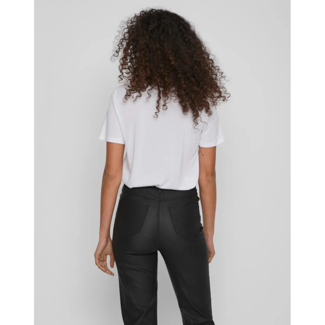 T-shirt col rond manches courtes blanc en coton modal