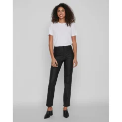 T-shirt col rond manches courtes blanc en coton modal
