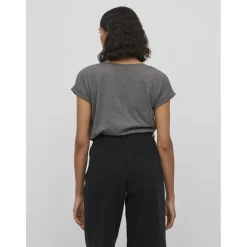 T-shirt col rond manches courtes gris