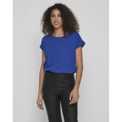 T-shirt col rond manches courtes bleu foncé Daisy