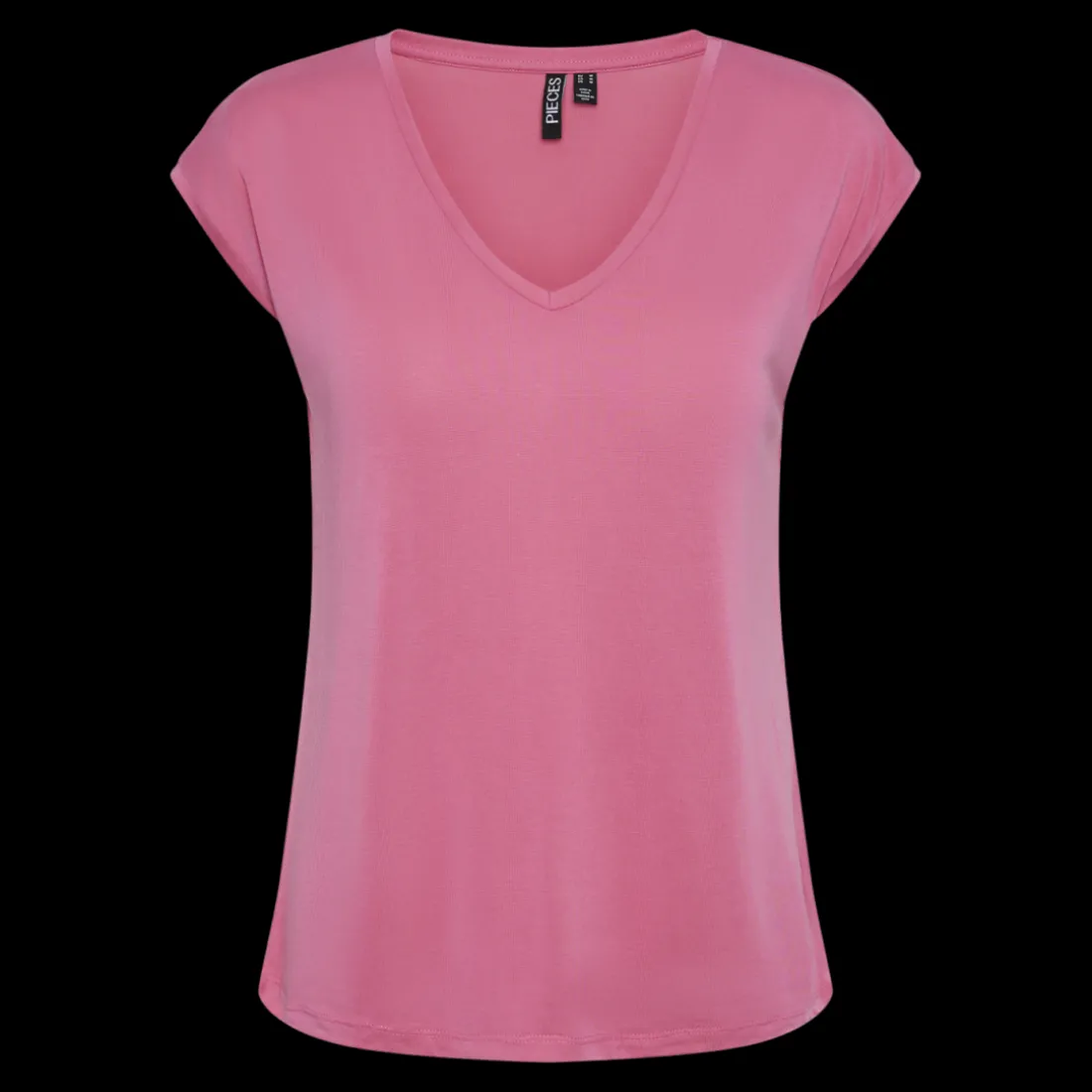 T-shirt comfort fit manches courtes rose en viscose