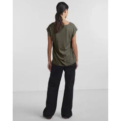 T-shirt comfort fit manches courtes vert en viscose Gwen