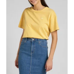 T-Shirt Femme uni - Jaune en coton
