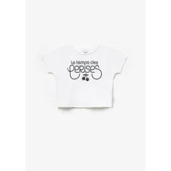 T-shirt fille Musgi blanc en coton