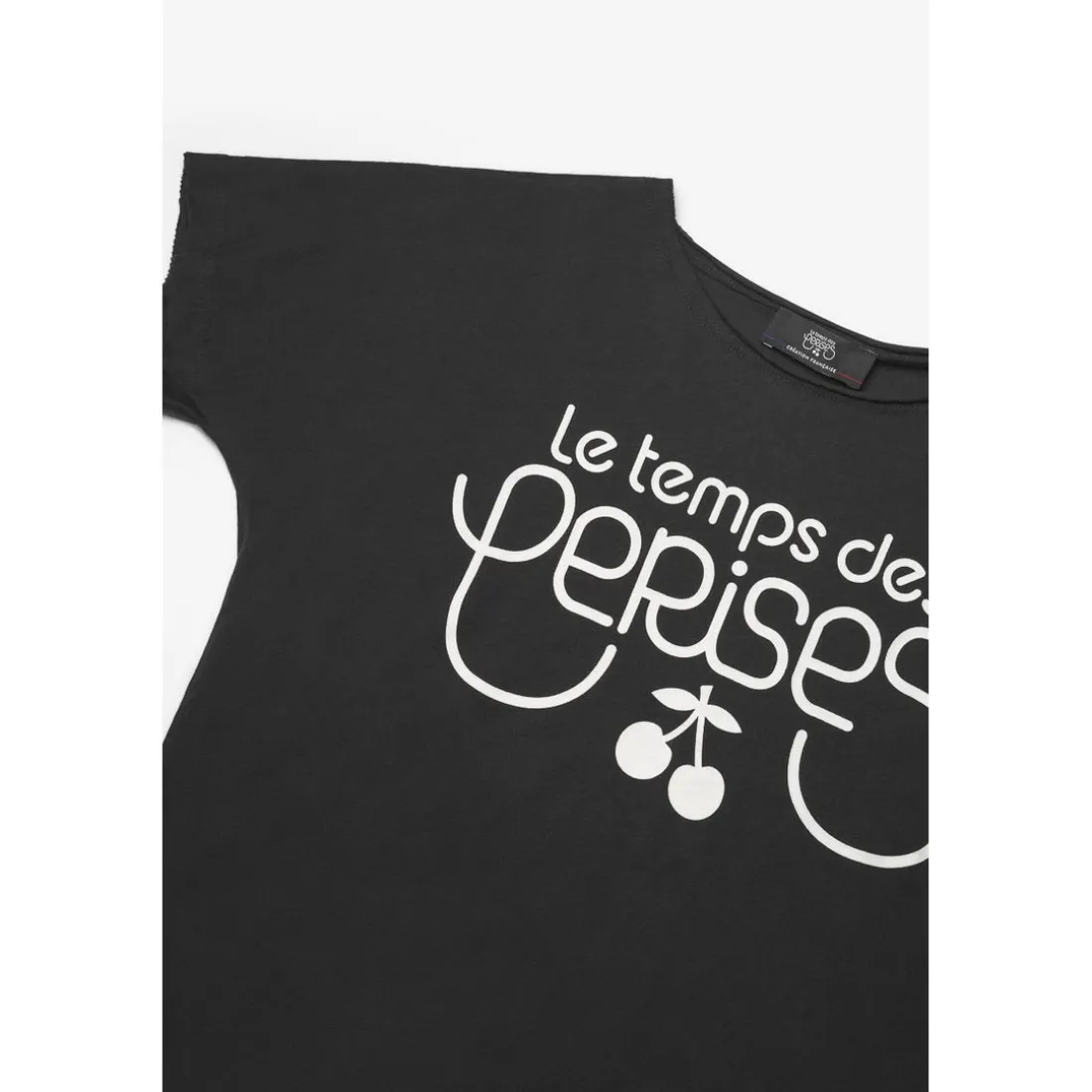 T-shirt fille Musgi noir imprimé en coton