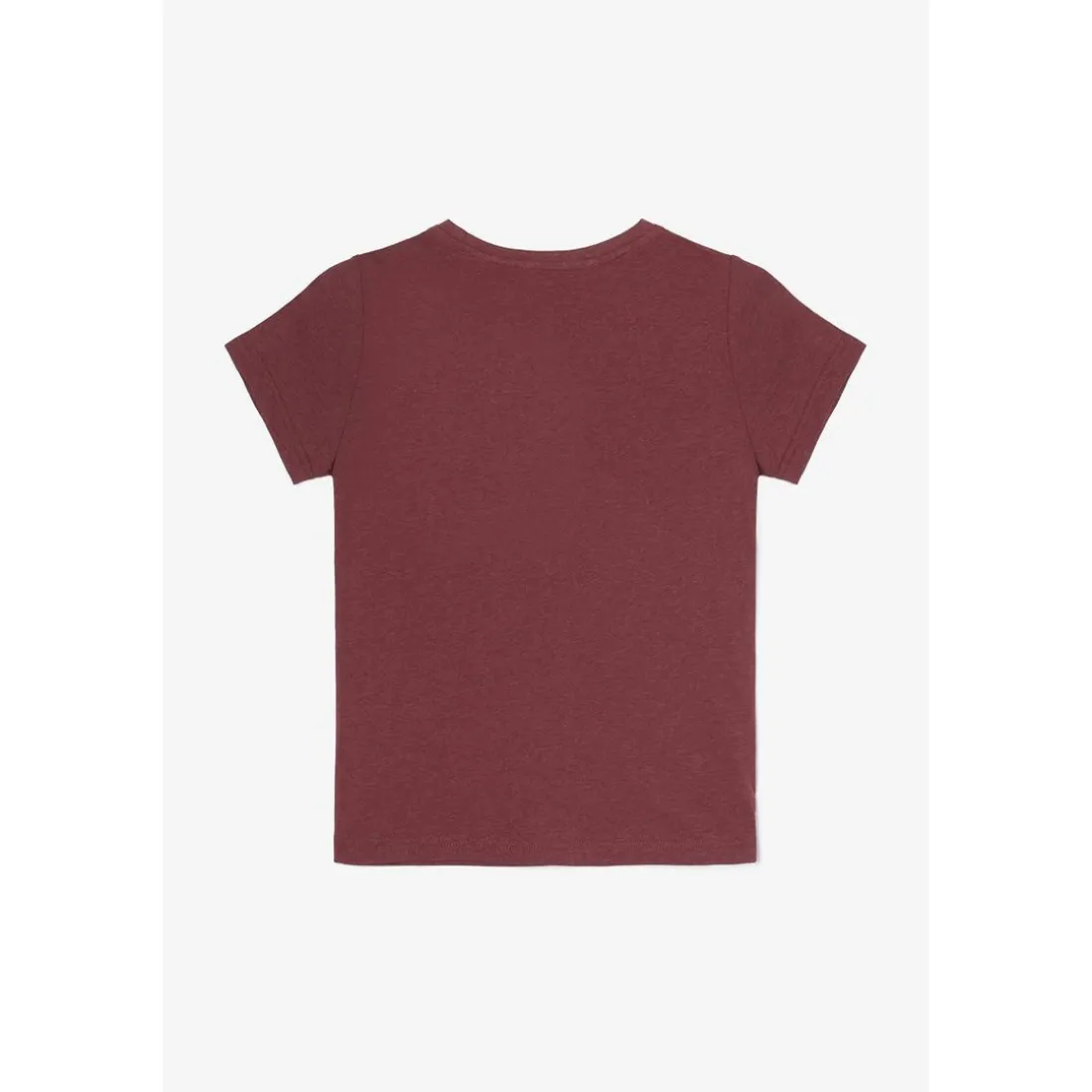 T-shirt fille Nastiagi bordeaux imprimé rouge en coton