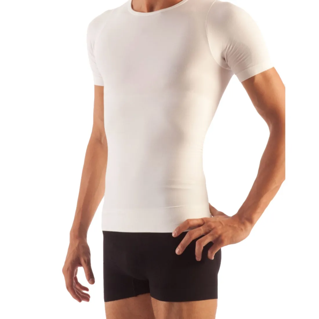 T-Shirt Gainant Minceur homme Blanc Lytess