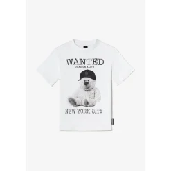 T-shirt garçon Gaspabo blanc imprimé en coton