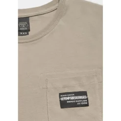 T-shirt garçon Uzurbo beige blanc en coton