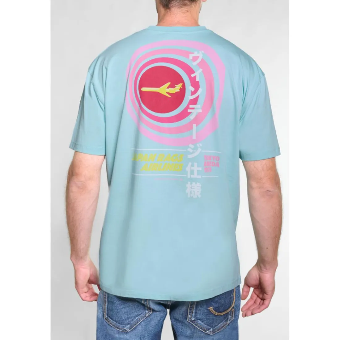 T-shirt Hinata Japan Rags bleu lagon Asa