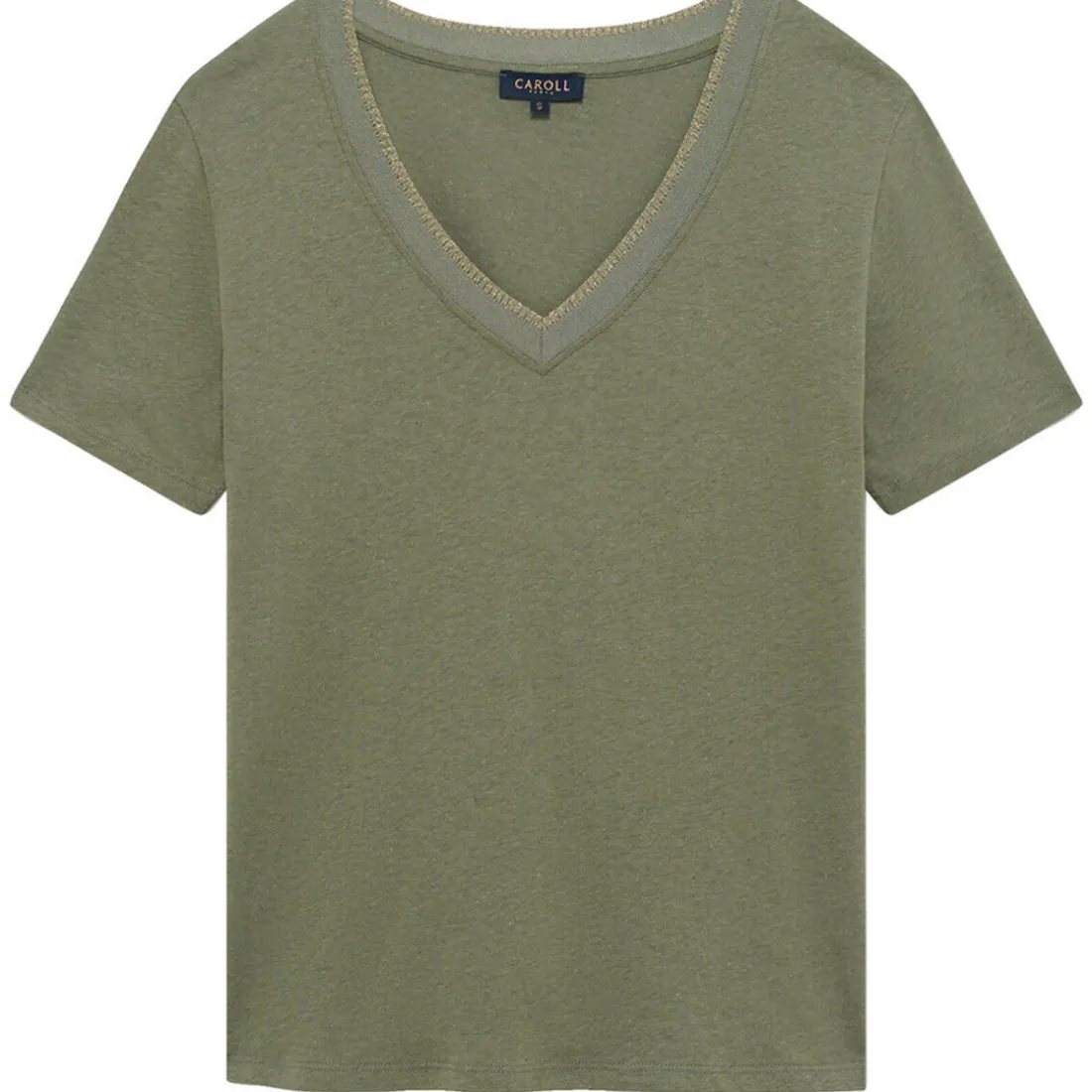 T-shirt kaki en coton