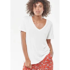 T-Shirt Lola vanille blanc en coton modal