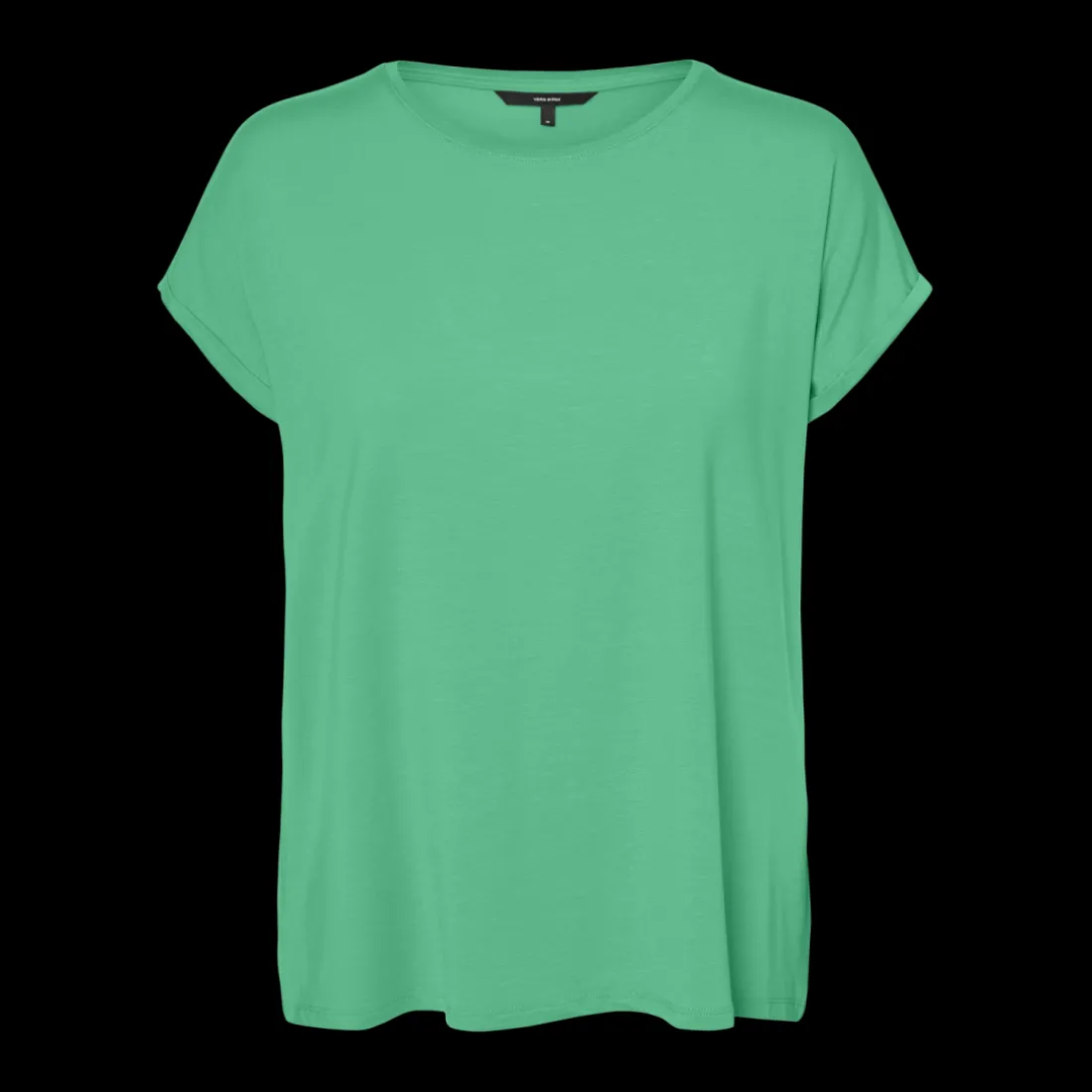 T-shirt longueur regular col rond épaules tombantes manches courtes vert Ava