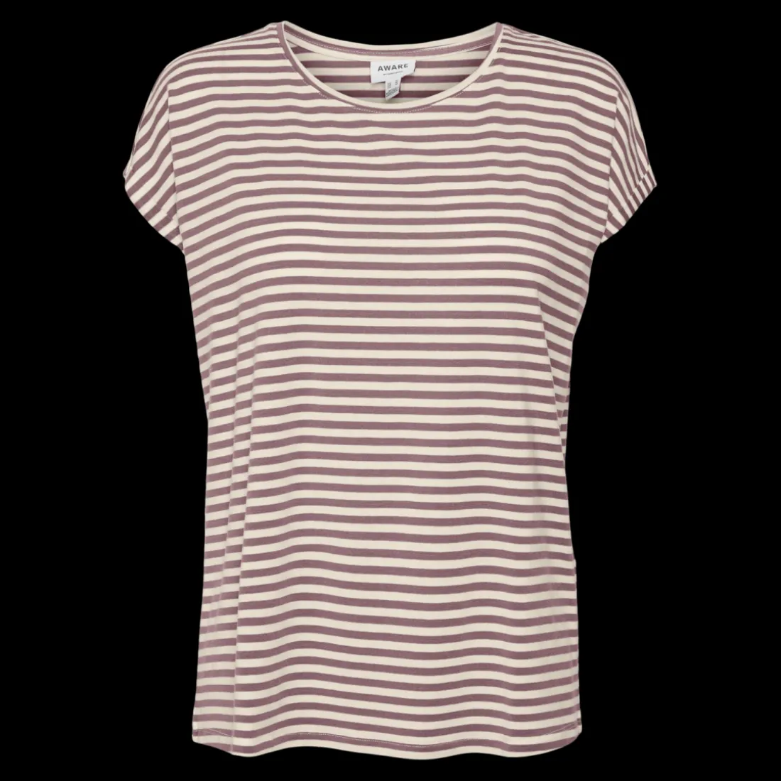 T-shirt longueur regular col rond manches courtes violet Alia en coton