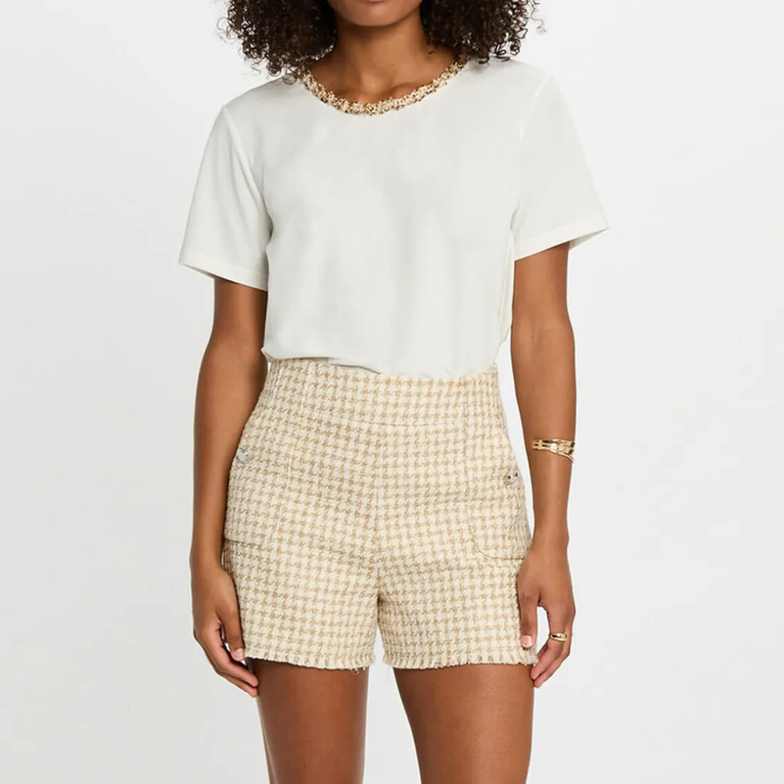 T-shirt manche courte blanc en coton
