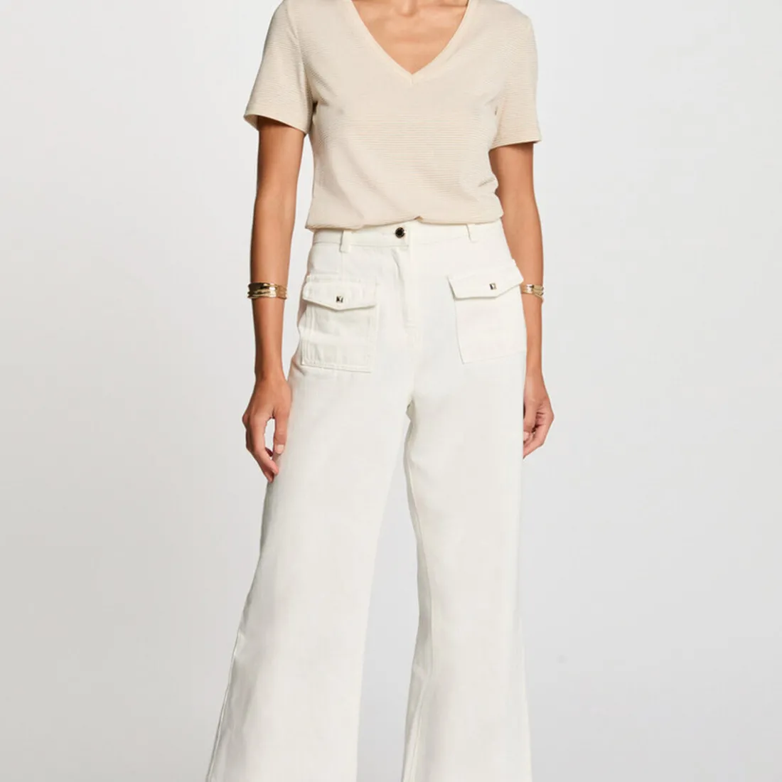 T-shirt manche courte Morgan blanc cassé