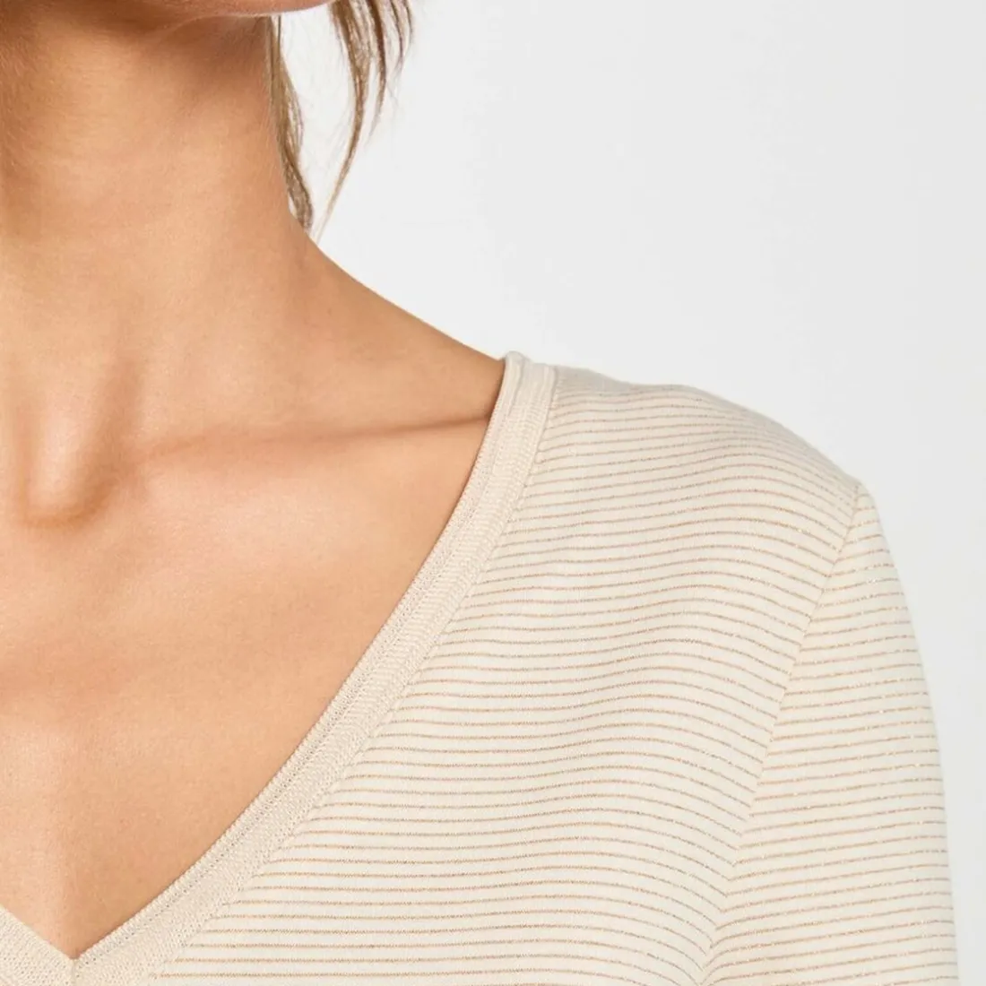 T-shirt manche courte Morgan blanc cassé