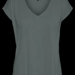 T-shirt manches courtes col V Filli en Lyocell Vert foncé Cate