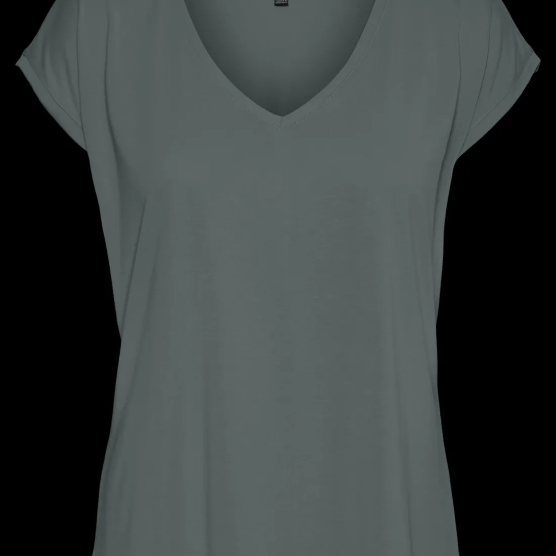 T-shirt manches courtes col V Filli en Lyocell Vert foncé Cate